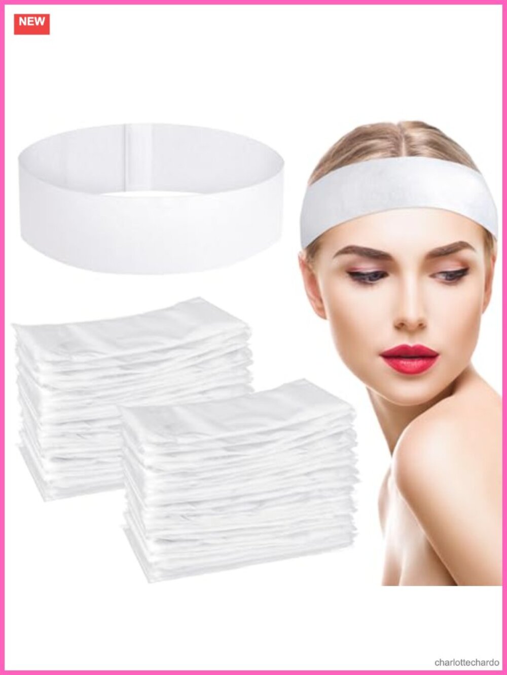 150PC Disposable Non-woven Fabric Hairband Spa Headband for Makeup Facial